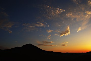 Sunset in mountain