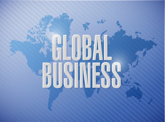 global business world map sign concept
