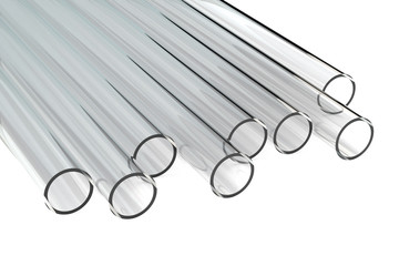 Transparent acrylic plastic or glass tubes