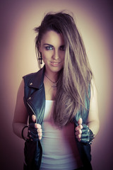 Young beautiful and sexy punk girl