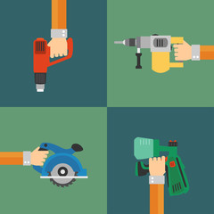 Power Tools vector,modern design style flat