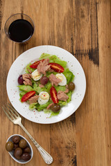 salad with tuna on plate