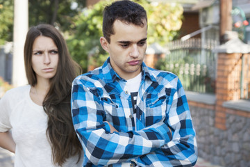 Fototapeta premium young couples.conflict