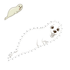 Obraz premium Learn to draw animal seal vector illustration