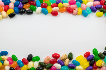 Fototapeta premium Assorted Jelly Beans border