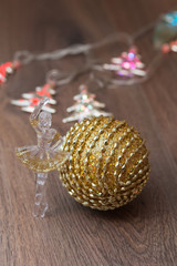 golden christmas ball