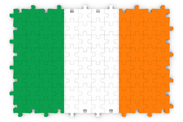 Irish Flag Jigsaw Puzzle - Flag of Ireland Puzzle Isolated on White