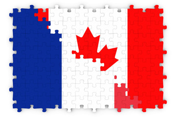 French Canadian Concept Image - Flags of France and Canada Jigsaw Puzzle