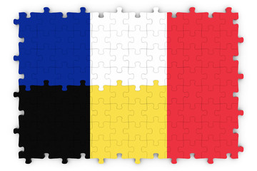 French and Belgian Relations Concept Image - Flags of France and Belgium Jigsaw Puzzle