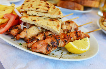 Shashliks with pita bread