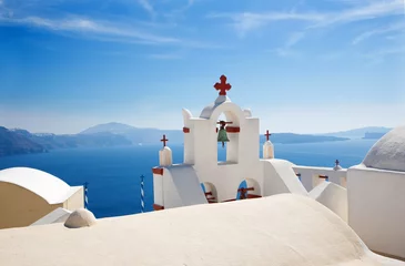Photo sur Plexiglas Monument Santorini - The detail of typically little church in Oia (Ia)