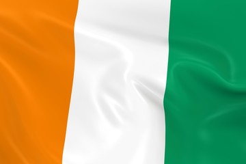 Waving Flag of the Ivory Coast - 3D Render of the Ivorian Flag with Silky Texture