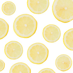 Fresh lemon slice isolated on a white background