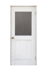 Obraz na płótnie Canvas White wood door vintage style isolated on white background