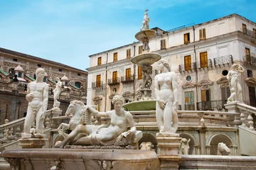 Photo sur Plexiglas Fontaine Palermo - Florentine fountain on Piazza Pretoria