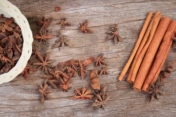 star anise and cinnamon