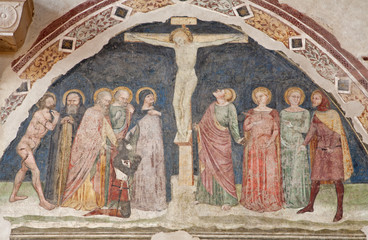 Obraz na płótnie Canvas Verona - Crucifixion fresco in San Fermo Maggiore church