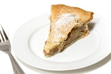Slice of Apple Pie on a white plate