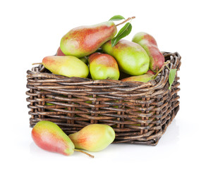 Pears in basket