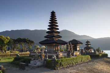 Pura Ulun Danu Bratan Water Temple at sunrise Bali ,Indonesia.