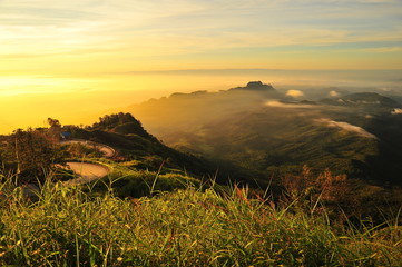 Mountain Landscape at Sunrise
