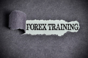 forex training word under torn black sugar paper