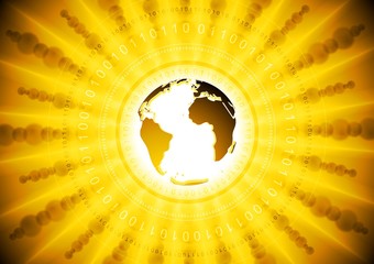 Bright yellow tech background