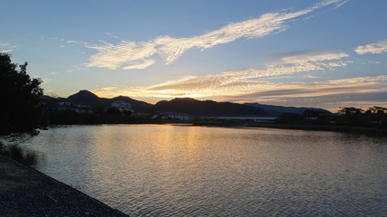 Obraz premium sunset sky clouds in south japan
