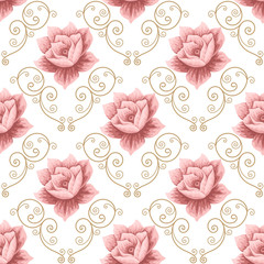 Seamless pattern with roses