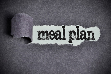 meal plan word under torn black sugar paper - 94189516