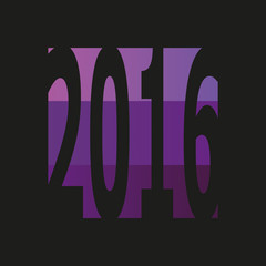 2016 button on purple and black background