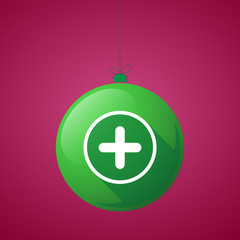 Obraz premium long shadow christmas ball icon with a sum sign