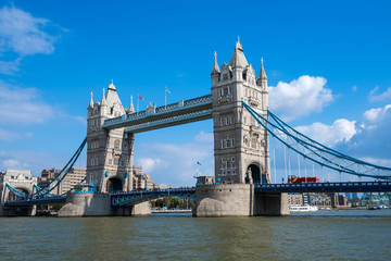 Tower Bridge in sunny day, London, England