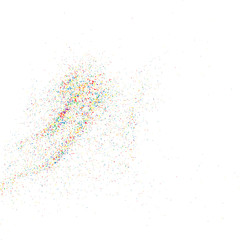 Colorful explosion of confetti.  Colorful grainy texture vector.