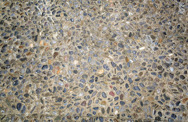 Old stone pavement as a background, top view, horizontal