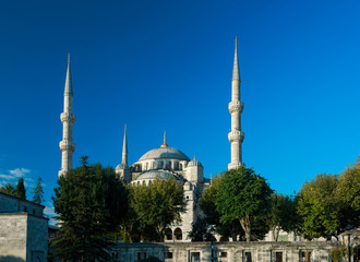 Blue mosque at sunrise, Istanbul, Turkey