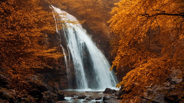 Jur-Jur waterfall in the autumn forest