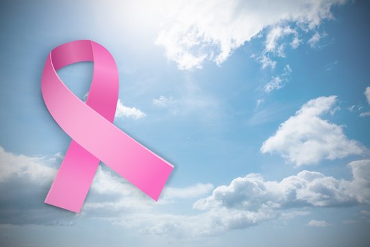 Composite image of breast cancer awareness message