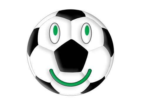 Symbol of the smiling football on the white background