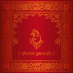 Ganesha, wedding card, royal Rajasthan, India