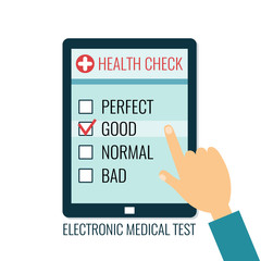 Health Check on tablet computer. Health care Concept. Digital medical test. 