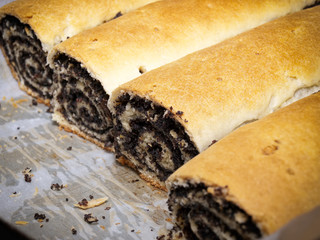 Loaves of homemade delicious Poppy pie.