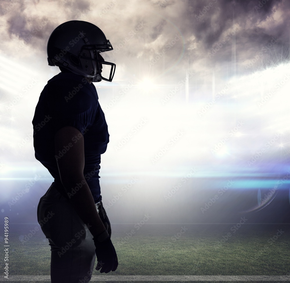 Canvas Prints Side view of silhouette american football player