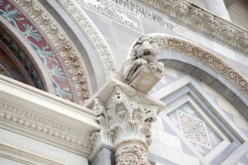 Lion on the Facade of Cathedral Church in Pisa
