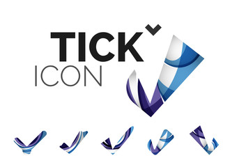 Set of abstract OK and tick icons, business logotype concepts