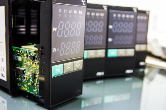 close up electronic equipment temperature