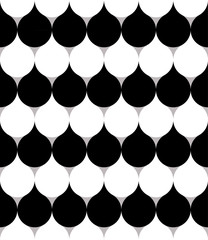 vector illustration of abstract geometric pattern, with curvy motifs in black and white  - 94197737