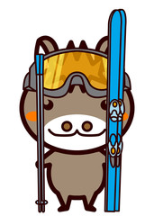 スキーの動物シリーズ