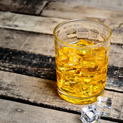 Scotch on wooden background