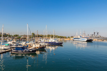 Fototapeta na wymiar Port Piraeus in Athens, Greece